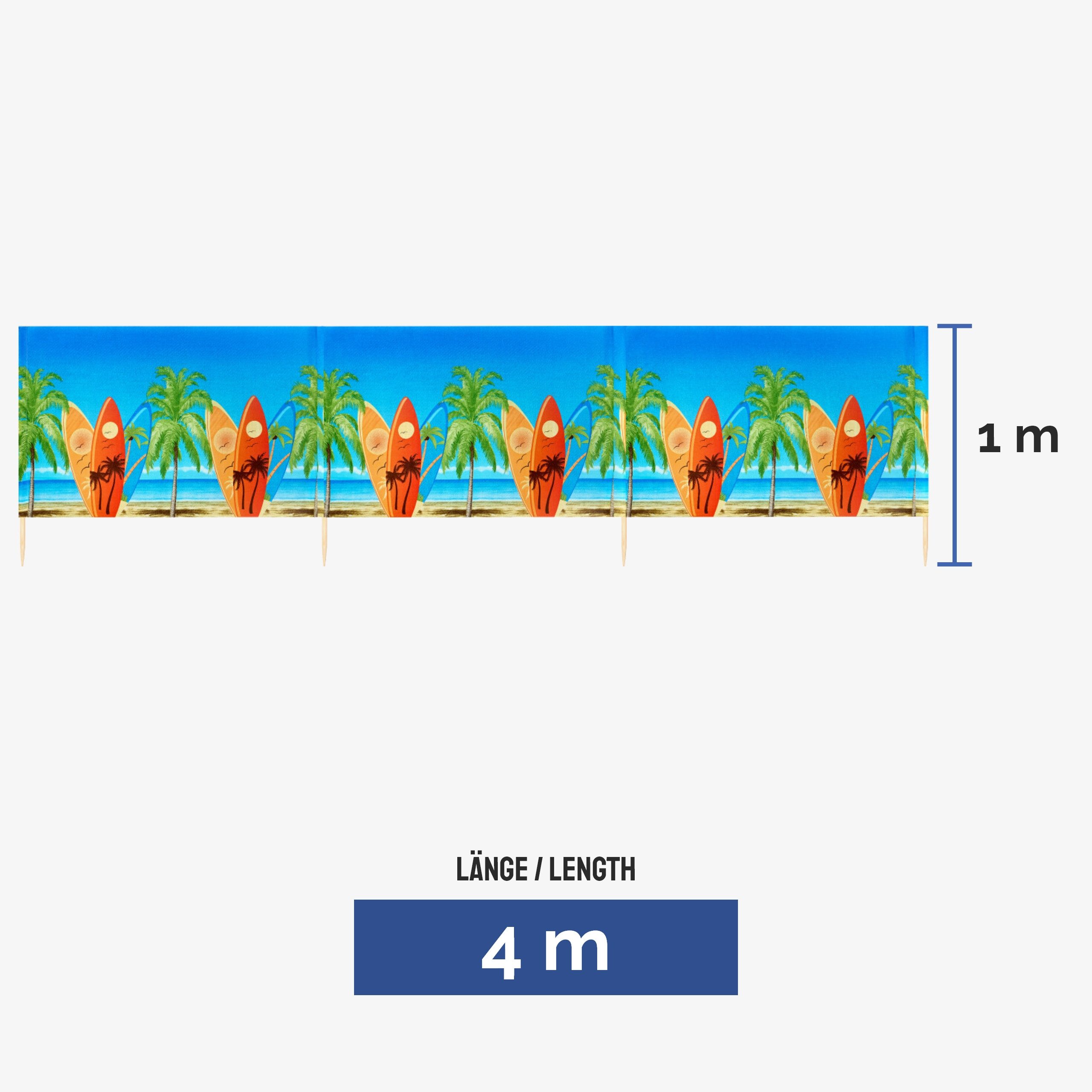 Ladeheid Windschutz Strand Sichtschutz 4m LAEX001 günstig online kaufen