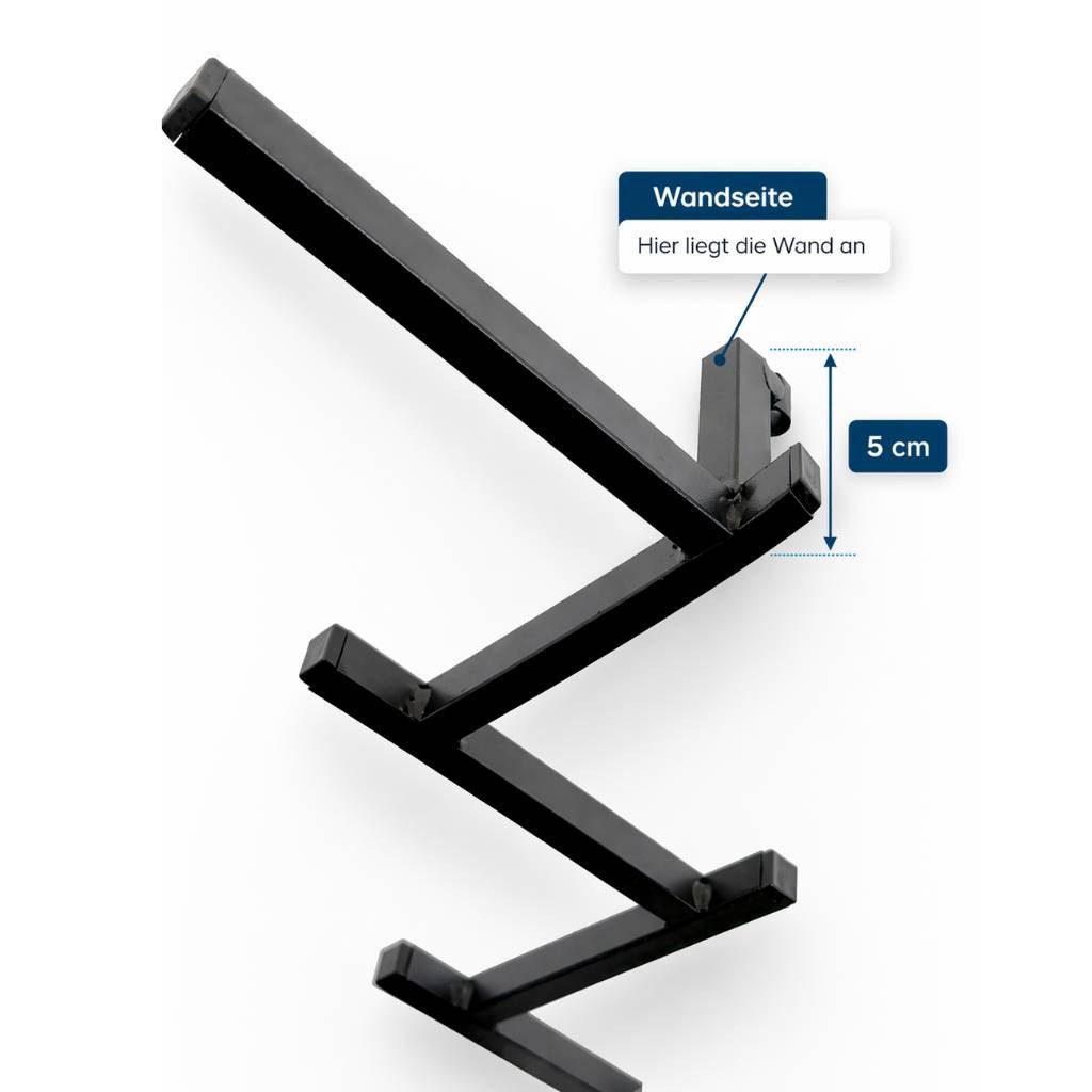 DanDiBo Hakenleiste Wand Metall Tassenhalter 10 Haken Schwarz Tassenhaken, auch als Weinregal geeignet