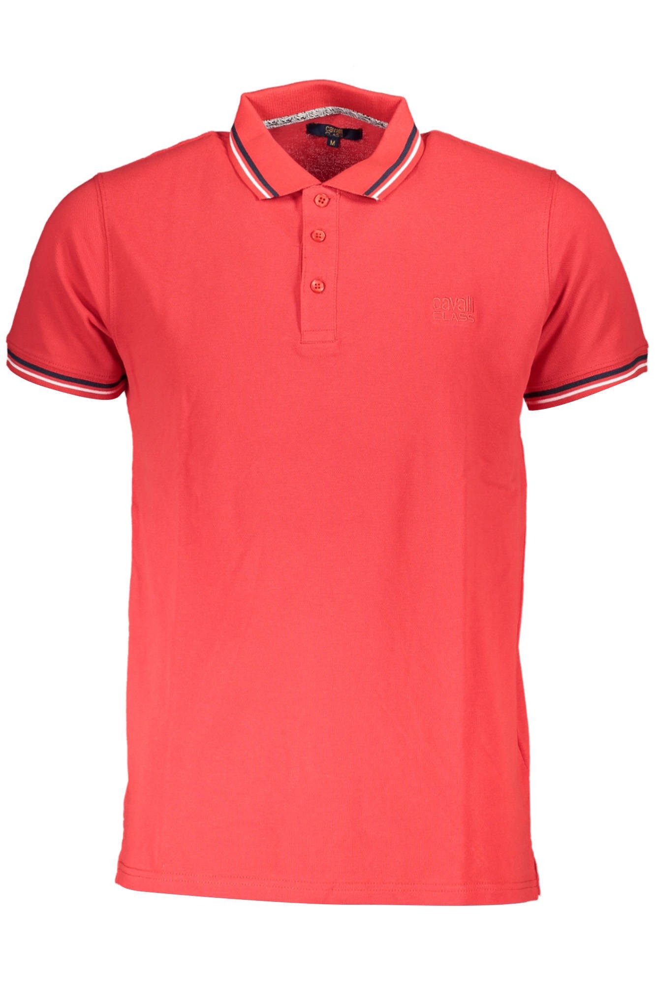 Cavalli Class Poloshirt Herren Kurzarm-Poloshirt Rot mit Stickerei &