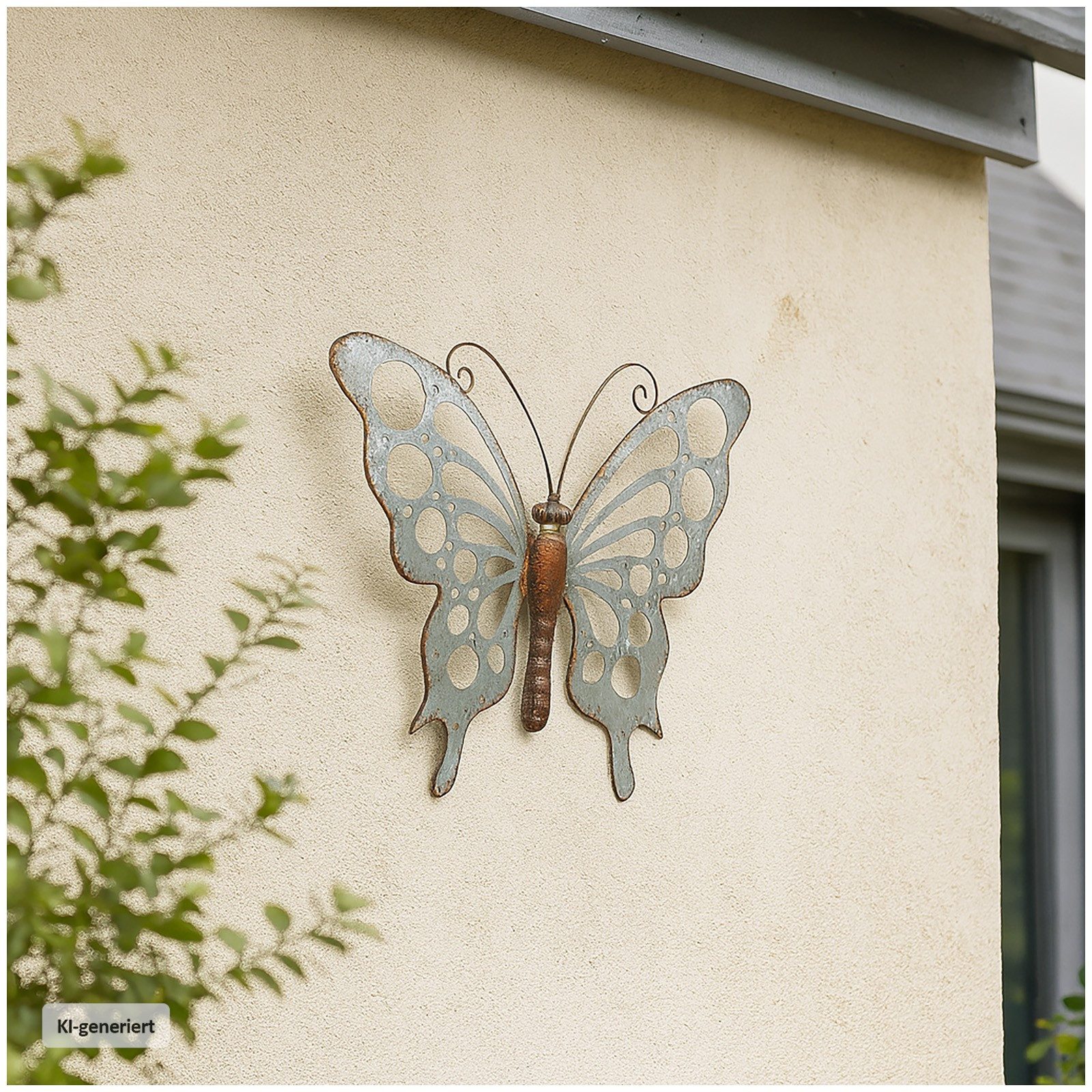 HTI-Living Wanddekoobjekt Metall Wanddekoration Schmetterling 44x35 cm (Stück, 1 St., 1 Schmetterling), Gartenfigur Falter