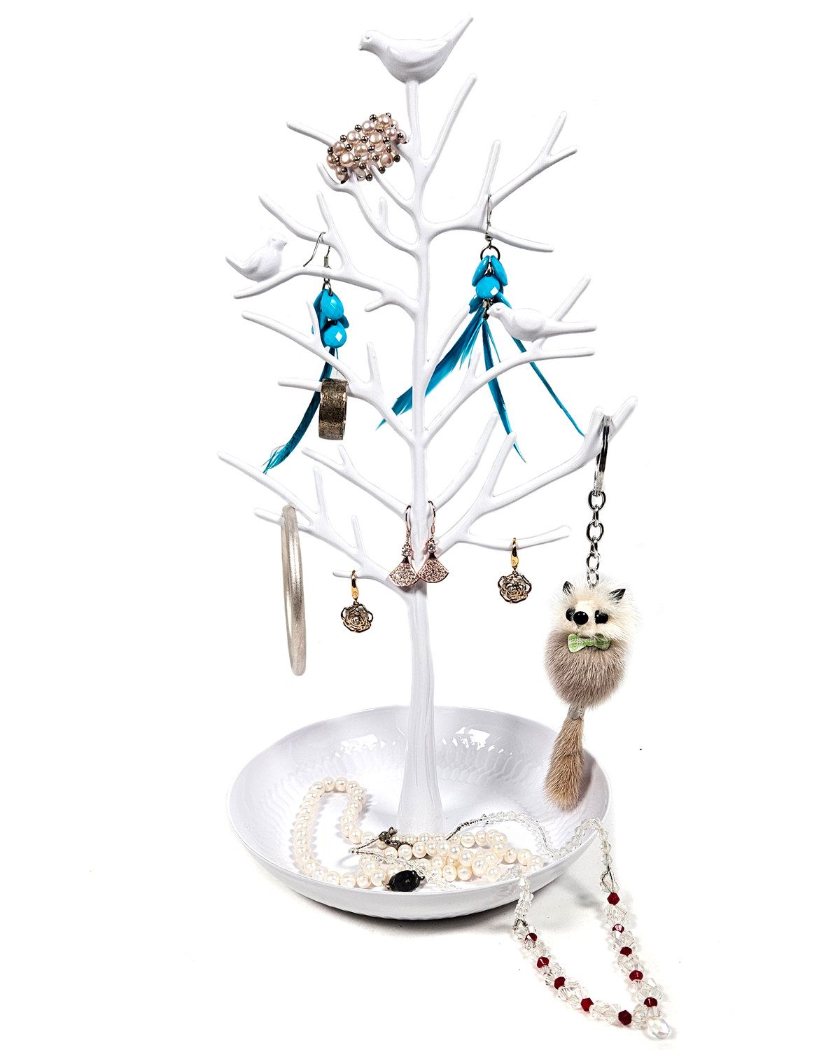 Yudu Schmuckständer Vögel auf Baum Schmuckständer Schmuckhalter Schmuckdisplay Metall