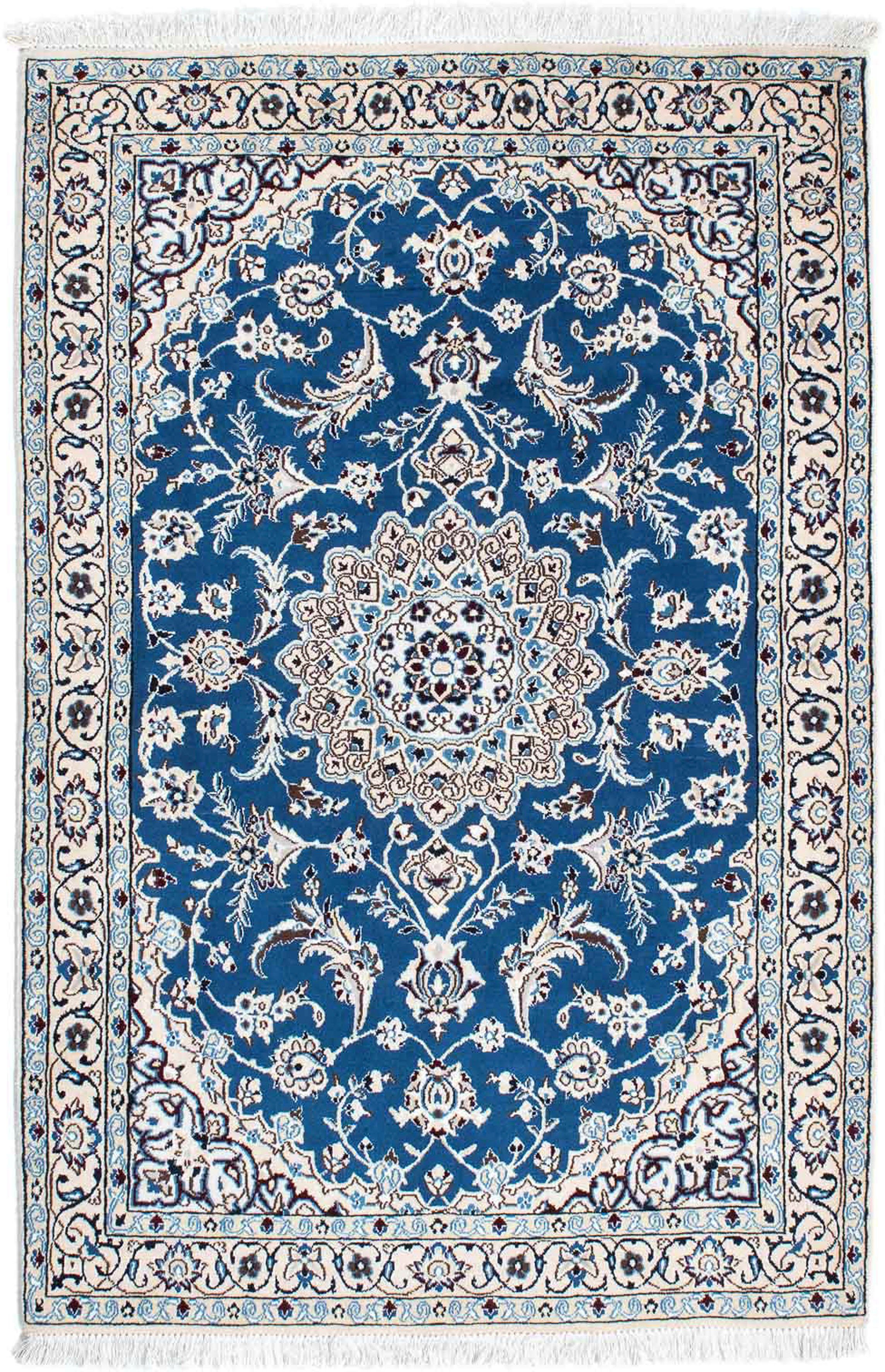 Orientteppich Perser - Nain morgenland, 10 cm Zertifikat Royal Handgeknüpft, 166 x Höhe: - 110 Einzelstück - rechteckig, - Wohnzimmer, mit mm, blau