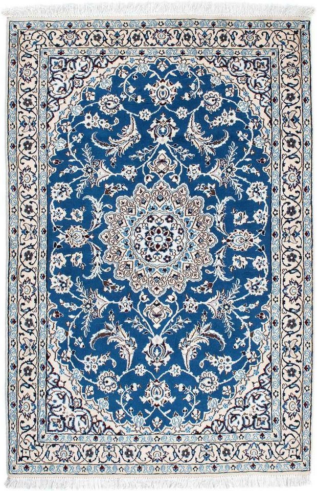 Orientteppich Perser - Nain - Royal - 166 x 110 cm - blau, morgenland,  rechteckig, Höhe: 10 mm, Wohnzimmer, Handgeknüpft, Einzelstück mit  Zertifikat