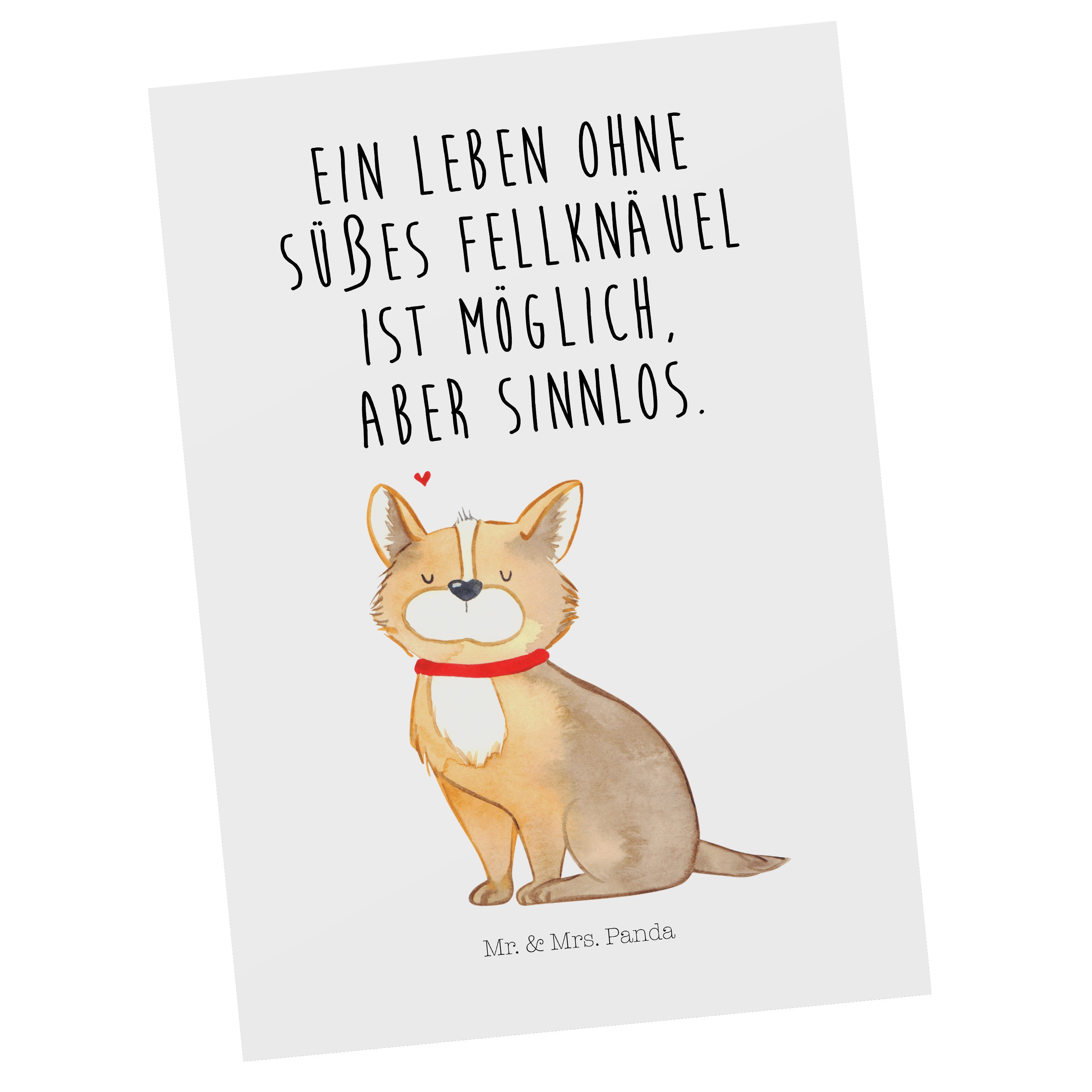 Tierliebhaber, Hunderasse, Hundeglück Haustier, Hu - - Geschenk, Mrs. Panda & Postkarte Weiß Mr.