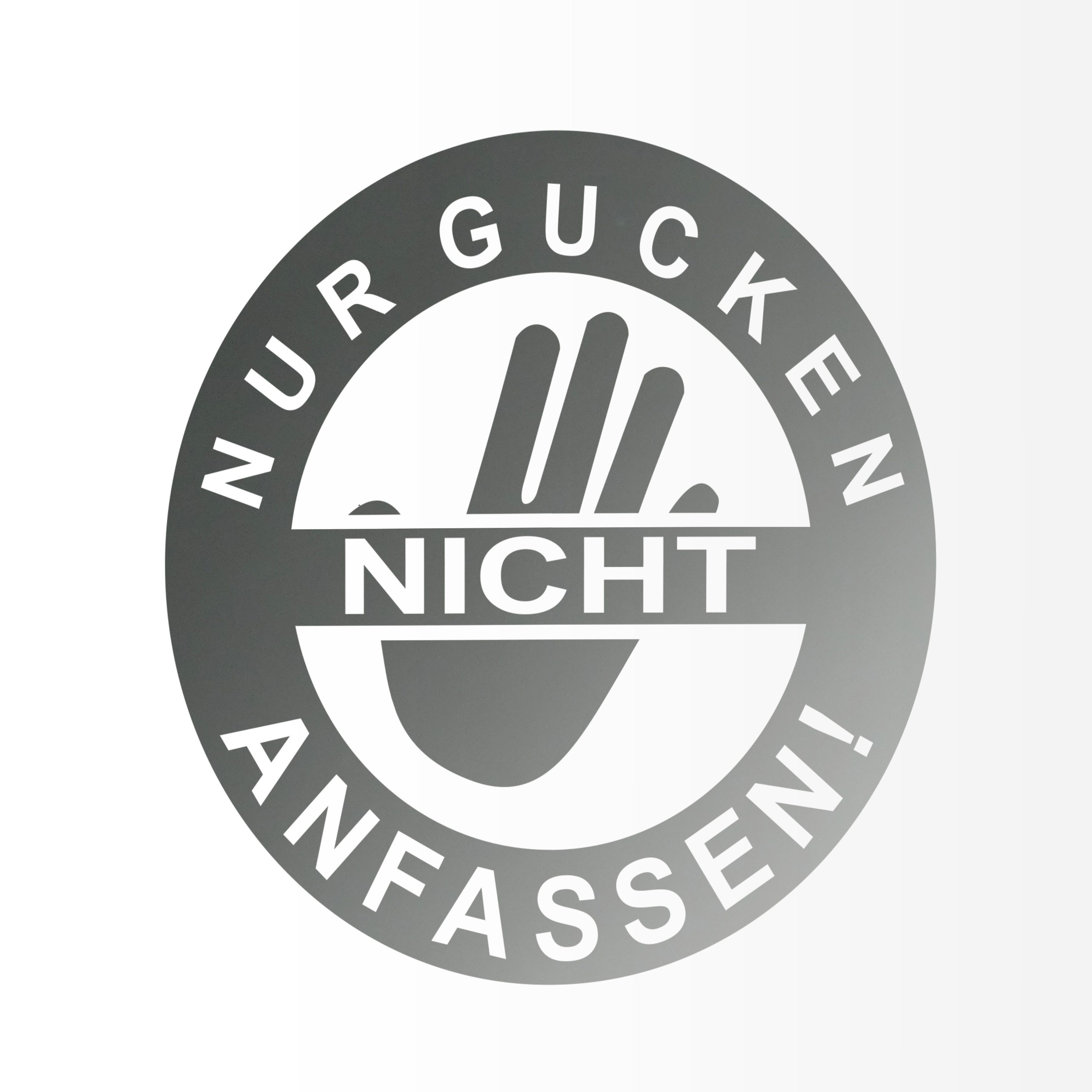 Nomiro Aufkleber Nur gucken nicht anfassen! 99 x 99 mm, (1tlg), konturgeschnitten, ohne Hintergrund