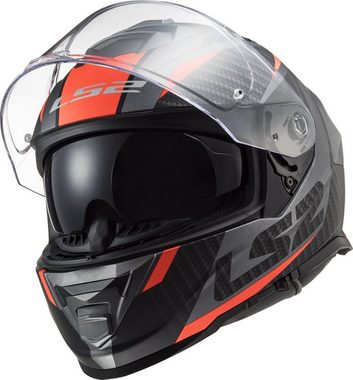 LS2 Motorradhelm FF800 Storm Racer titanium-fluo orange matt, Herren