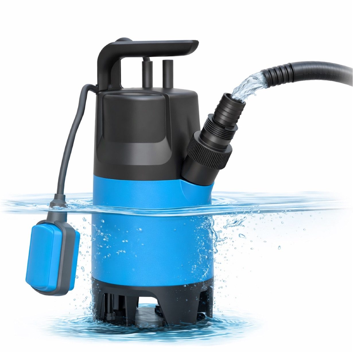 TK Gruppe Schmutzwasser-Tauchpumpe Schmutzwasser Tauchpumpe 400 W 7500 l/h – Überschwemmung & Hochwasser (1-tlg)