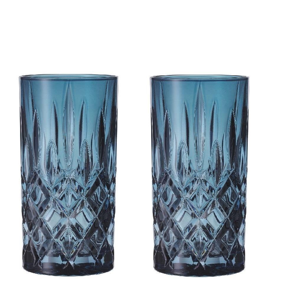 Nachtmann Longdrinkglas Nachtmann Noblesse Longdrink Vintage blue 2er Set, Kristallglas