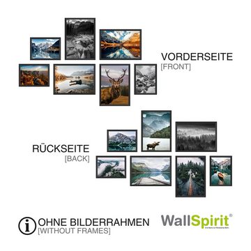 WallSpirit Poster »Poster Set "Berge" – 7 Poster beidseitig bedruckt – OHNE Rahmen«, (7er Set)