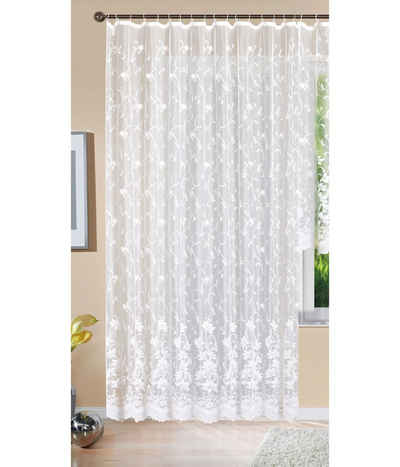 Gardine, Gardinenbox, Kräuselband (1 St), transparent, Jacquard, Store Langstore Jacquard Koblenz Voile 13146