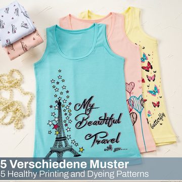 LOREZA Unterhemd 5er Set Mädchen Unterhemden - Mix - Bunt (Set, 5-St)