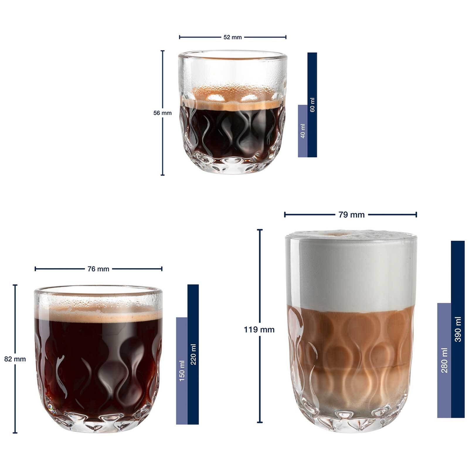 LEONARDO Latte-Macchiato-Glas Gocce Barista-Set (2) 6er Set, 6-tlg., Glas