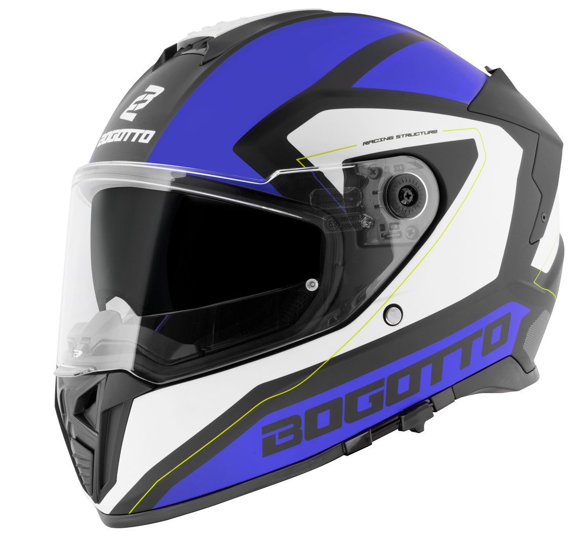 Bogotto Motorradhelm FF122 BGT Helm, Integriertes Sonnenvisier