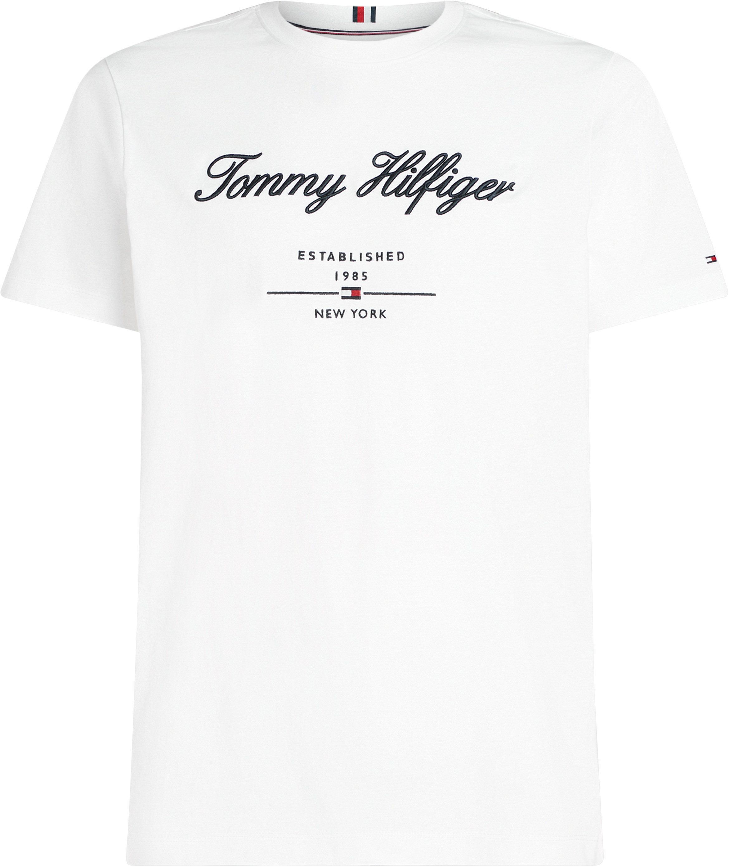 Tommy Hilfiger Big & Tall Rundhalsshirt BT-SCRIPT LOGO TEE-B in Großen Größen, Logostickerei