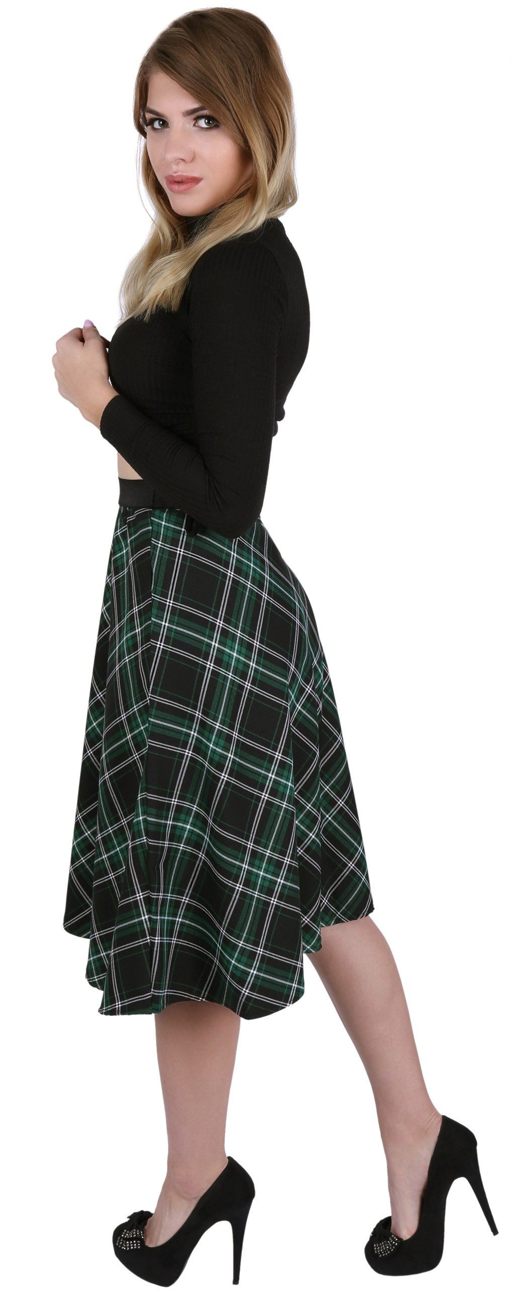 Sarcia.eu Midikleid John Zack Midirock grün-schwarz günstig online kaufen