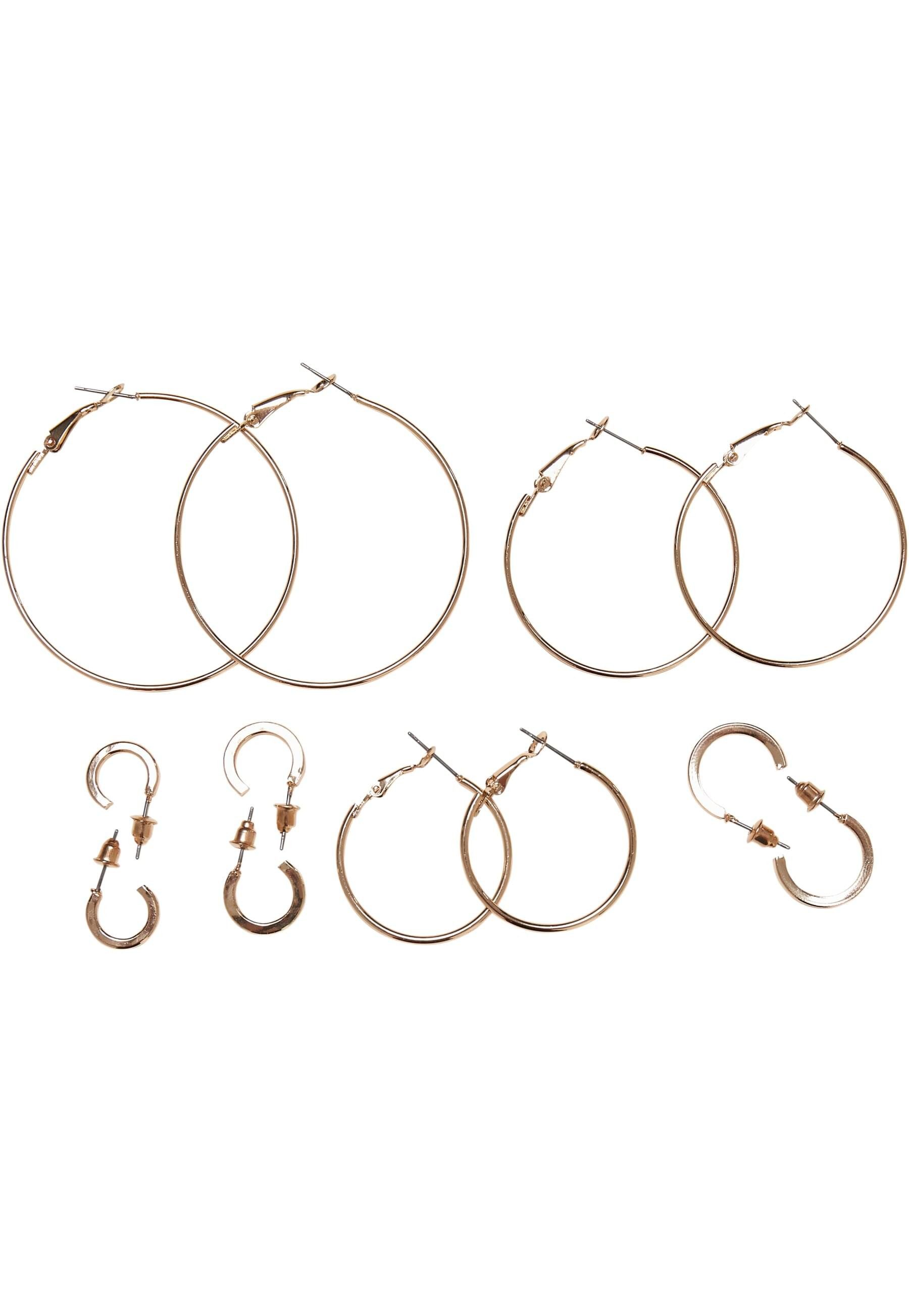 URBAN CLASSICS Ювелирные изделияset Urban Classics Damen Basic Hoop Earrings 6-Pack (1-tlg)