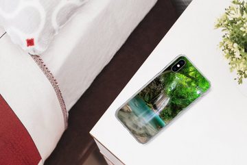 MuchoWow Handyhülle Dschungel - Wasserfall - Pflanzen - Wasser - Natur, Handyhülle Apple iPhone Xs, Smartphone-Bumper, Print, Handy
