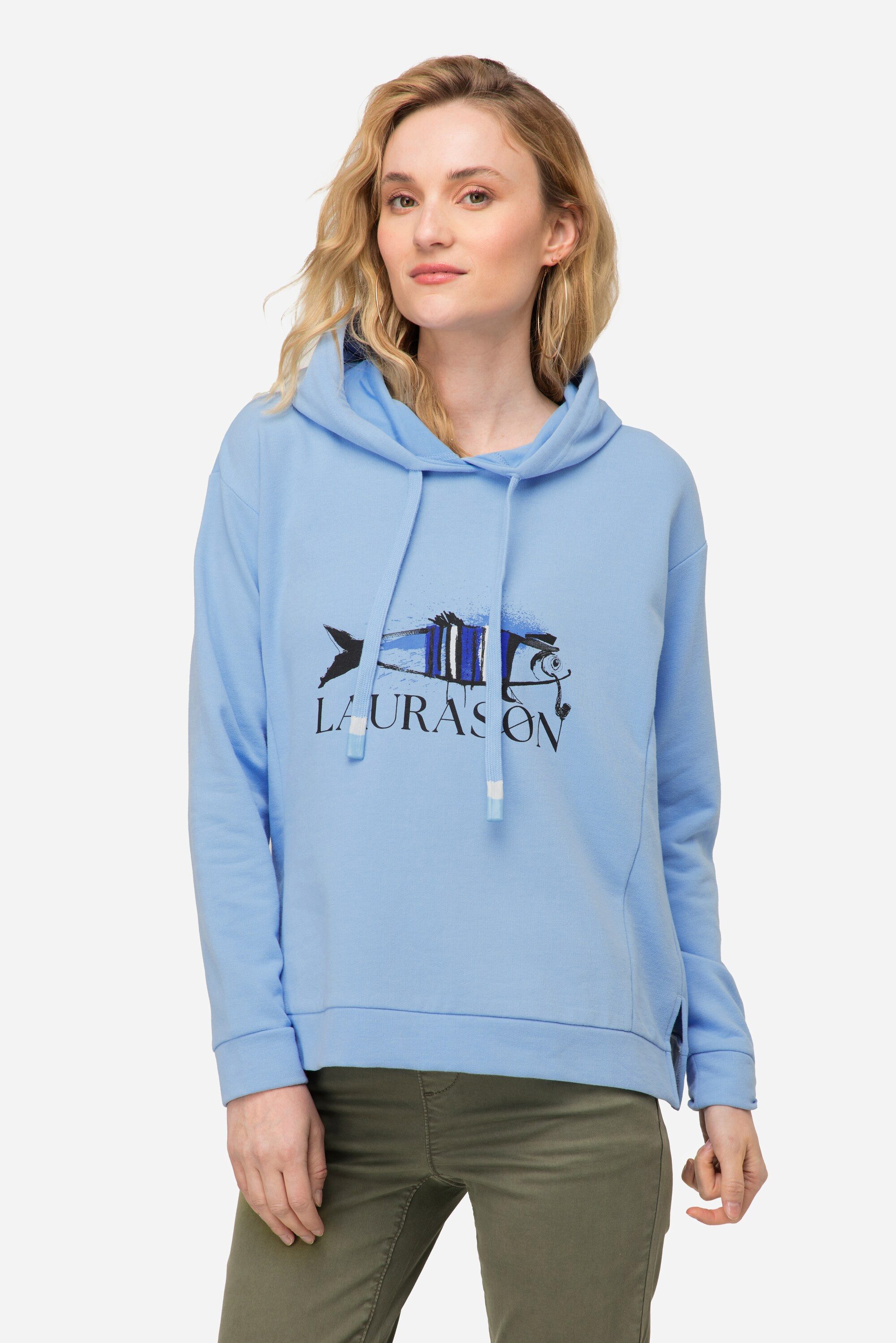 Laurasøn Sweatshirt Hoodie Fisch Motiv Kapuze Langarm