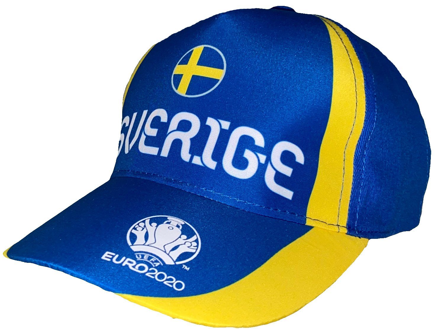 coole-fun-t-shirts Schirmmütze SCHWEDEN Kinder Basecap Schirmmütze Fußball EM Sverige Europameisterschaft Base und Snapback Jungen + Mädchen für Kita, Schule, Einschulung Gr.52 + 54