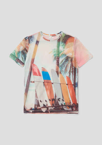 s.Oliver Kurzarmshirt T-Shirt mit Sublimation-Print
