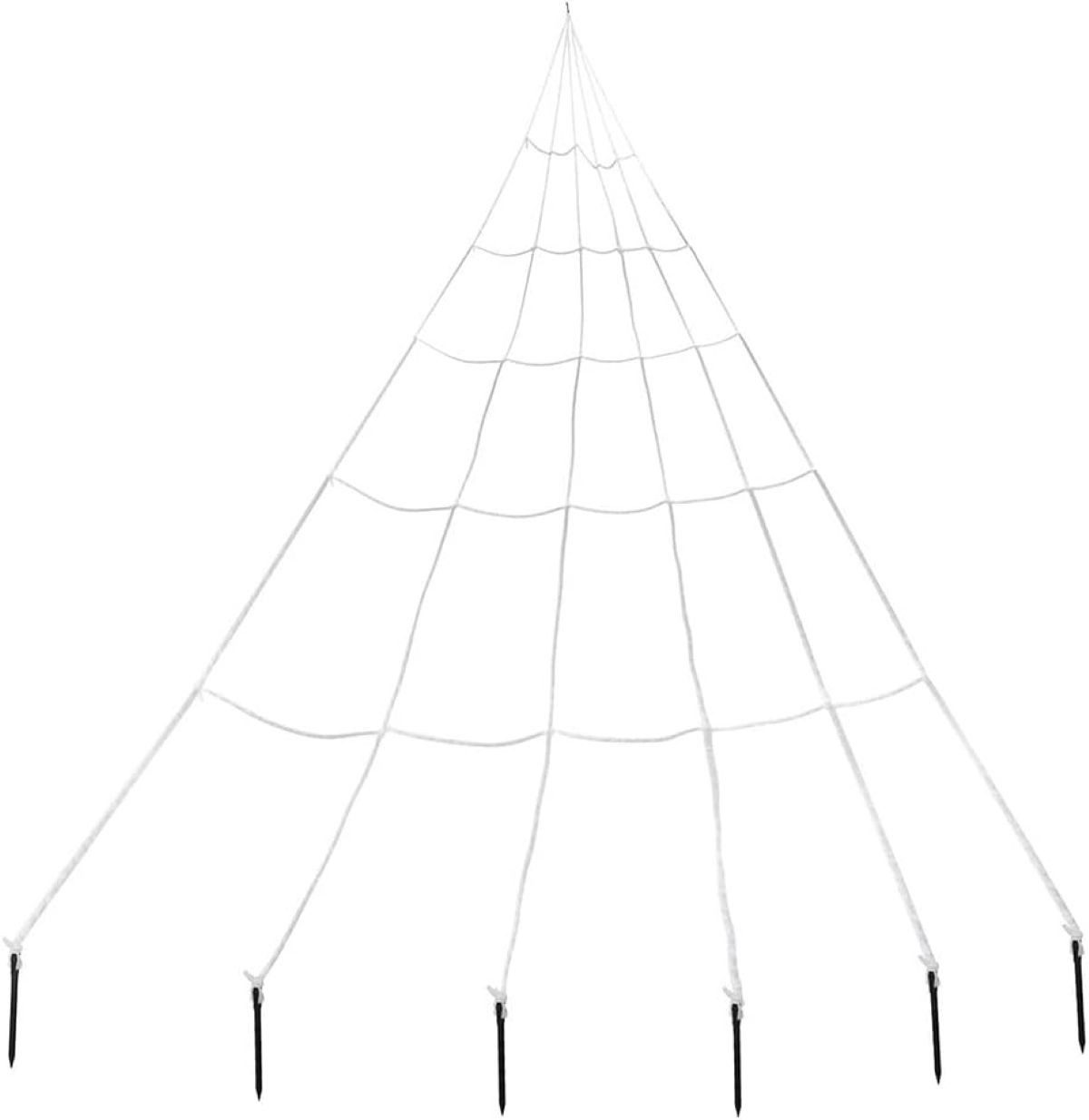 CHAKS Dekoobjekt XXL Spinnennetz mit Bodenhaken - 300 cm, Weiß Hal