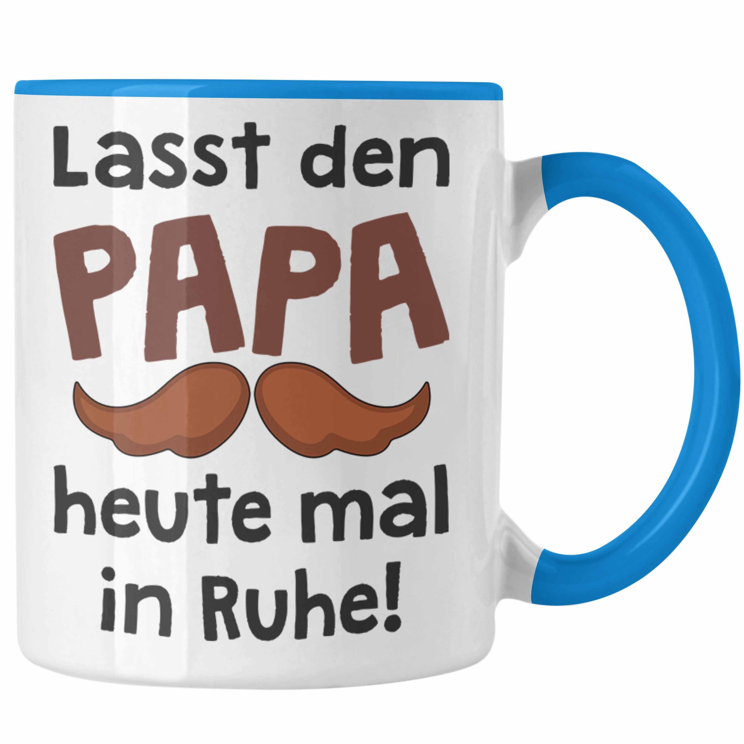 Trendation Tasse Trendation - Bester Papa Geschenk Vatertag Tasse mit Spruch Vater Geschenk von Sohn Papa Kaffeetasse Blau
