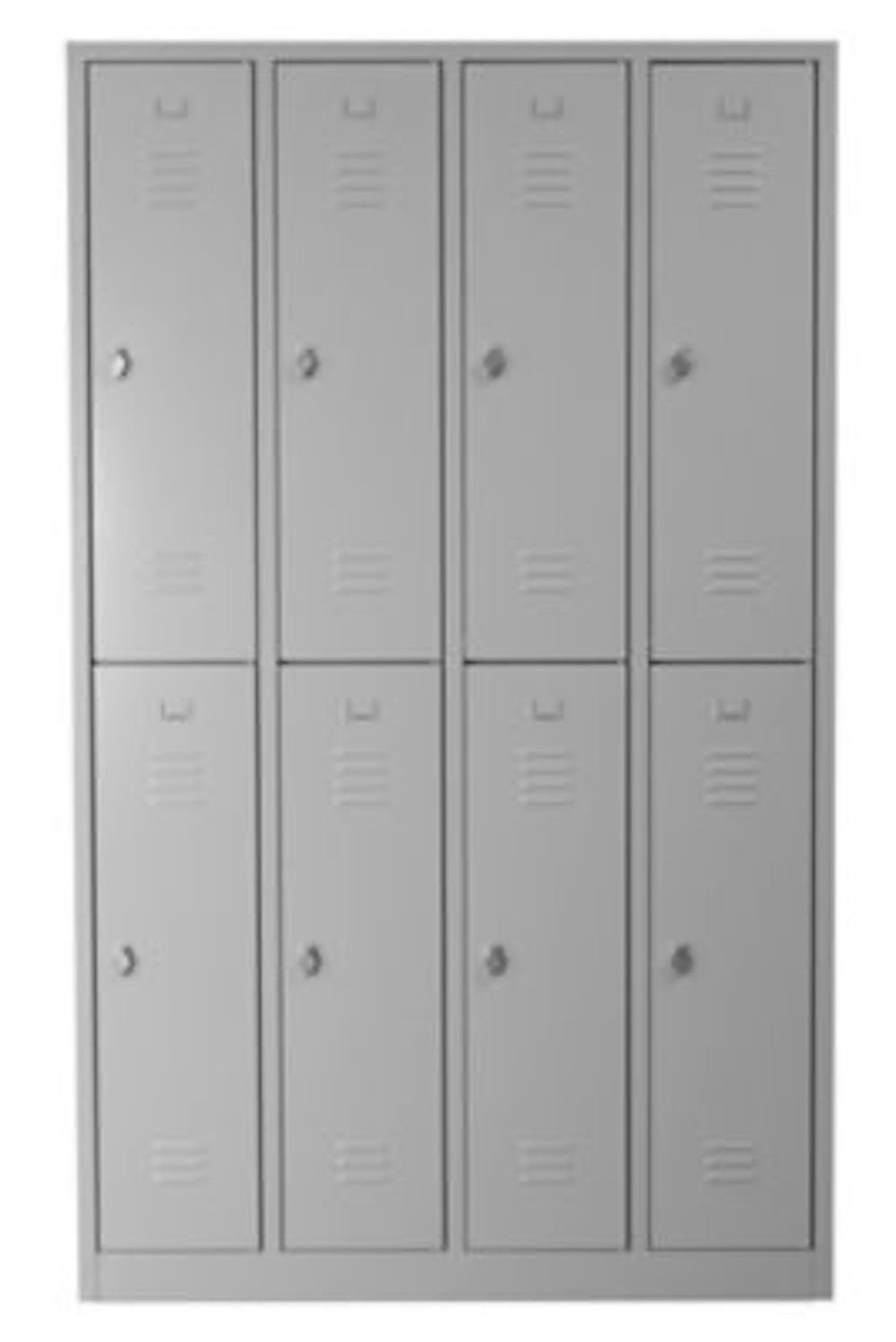 PROREGAL® Spind Garderobenspind Camel, HxBxT 195x117x50cm, Zylinderschloss, Grau