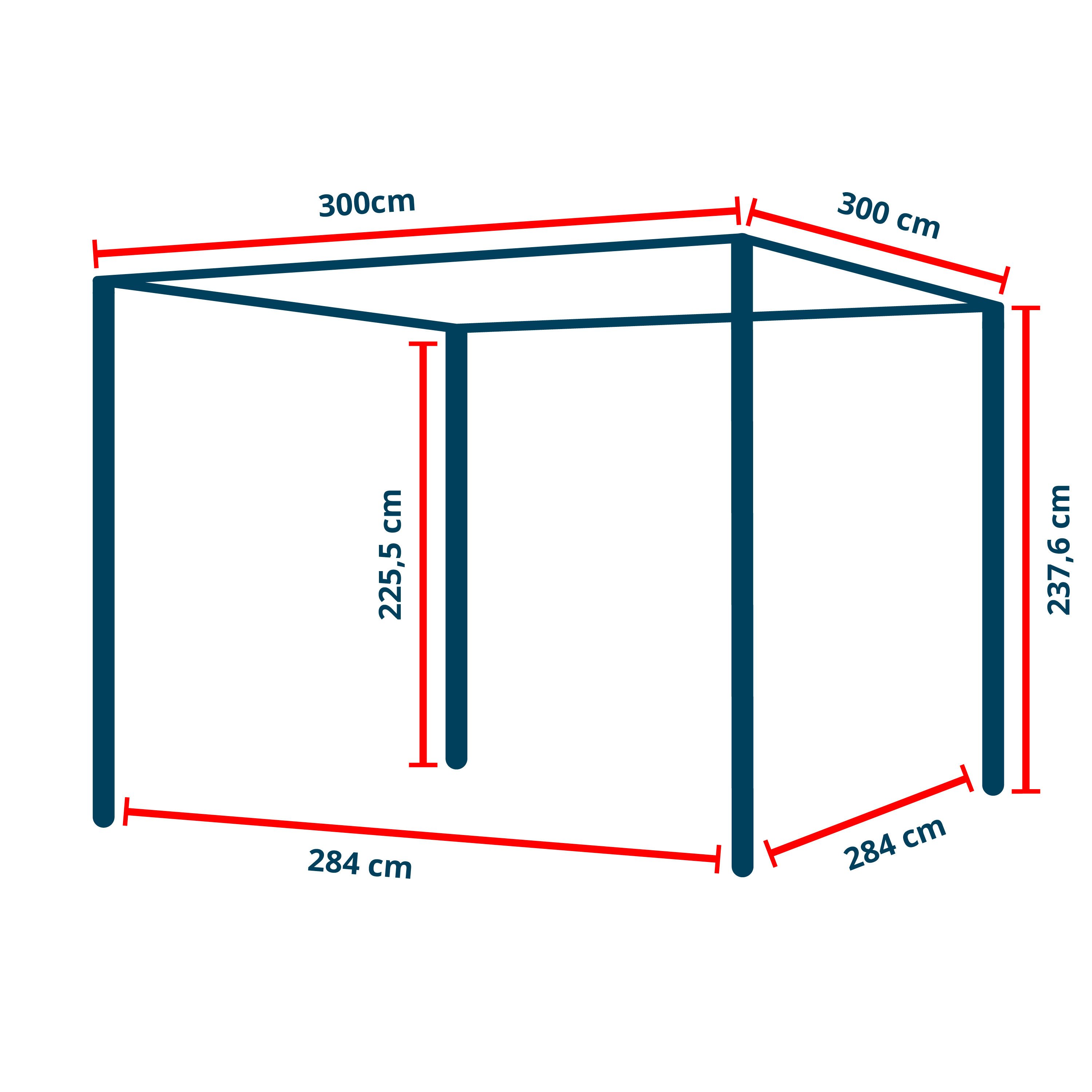 GFP Pergola Pavillon mit verstellbarem Lamellendach, BxTxH: 300x300x238 cm
