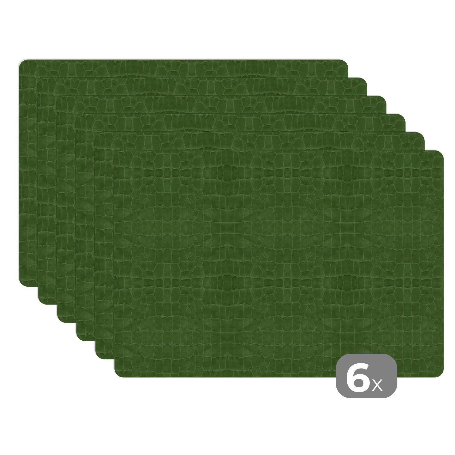 MuchoWow Platzset Leder - Textur - Tierhaut, (6-St), Platzsets, Tischset, Abwaschbar, Tischsets, Platzdeckchen