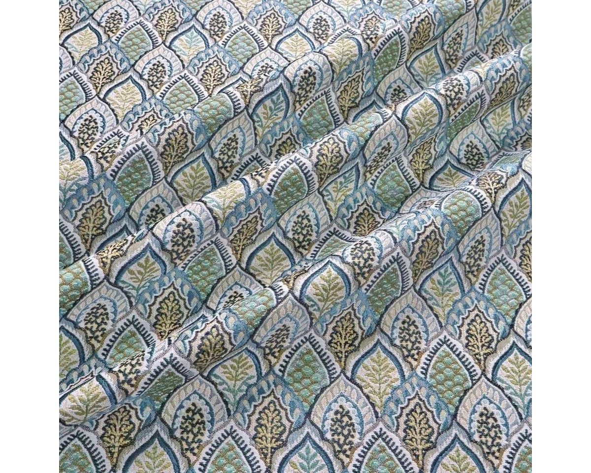 Thumbnail - Stofferia Stoff Polsterstoff Jacquard Goa Blau, Breite 280 cm, Meterware