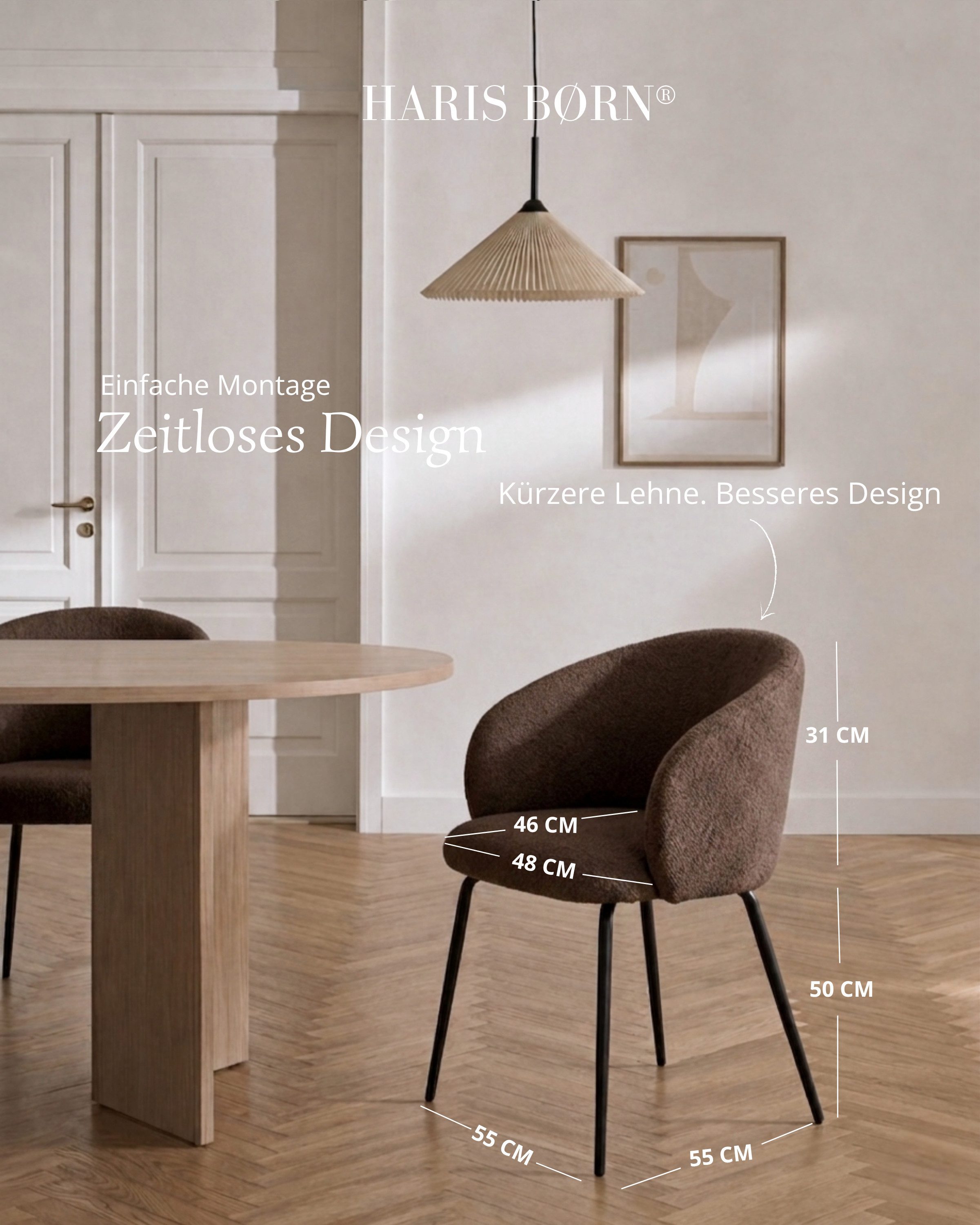 Haris Børn Esszimmerstuhl mit Armlehnen - Hochwertige Polsterstühle für Esszimmer (Set, 4 St), Premium Esszimmer Stühle & Wohnzimmer Stühle