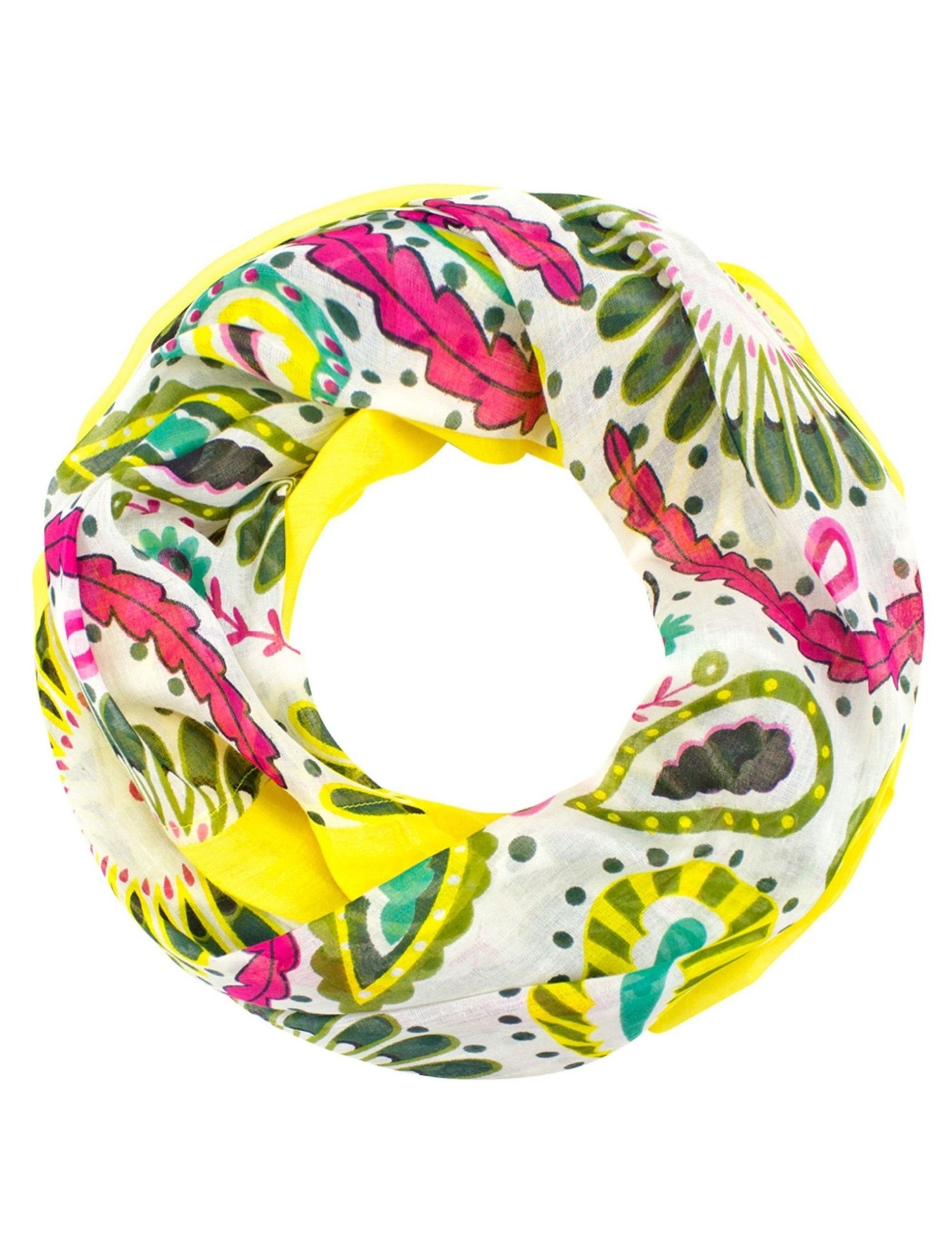 Sunsa Loop Damen Loop Schal. 100% Baumwolle Schlauchschal. Loopschal, Blume günstig online kaufen