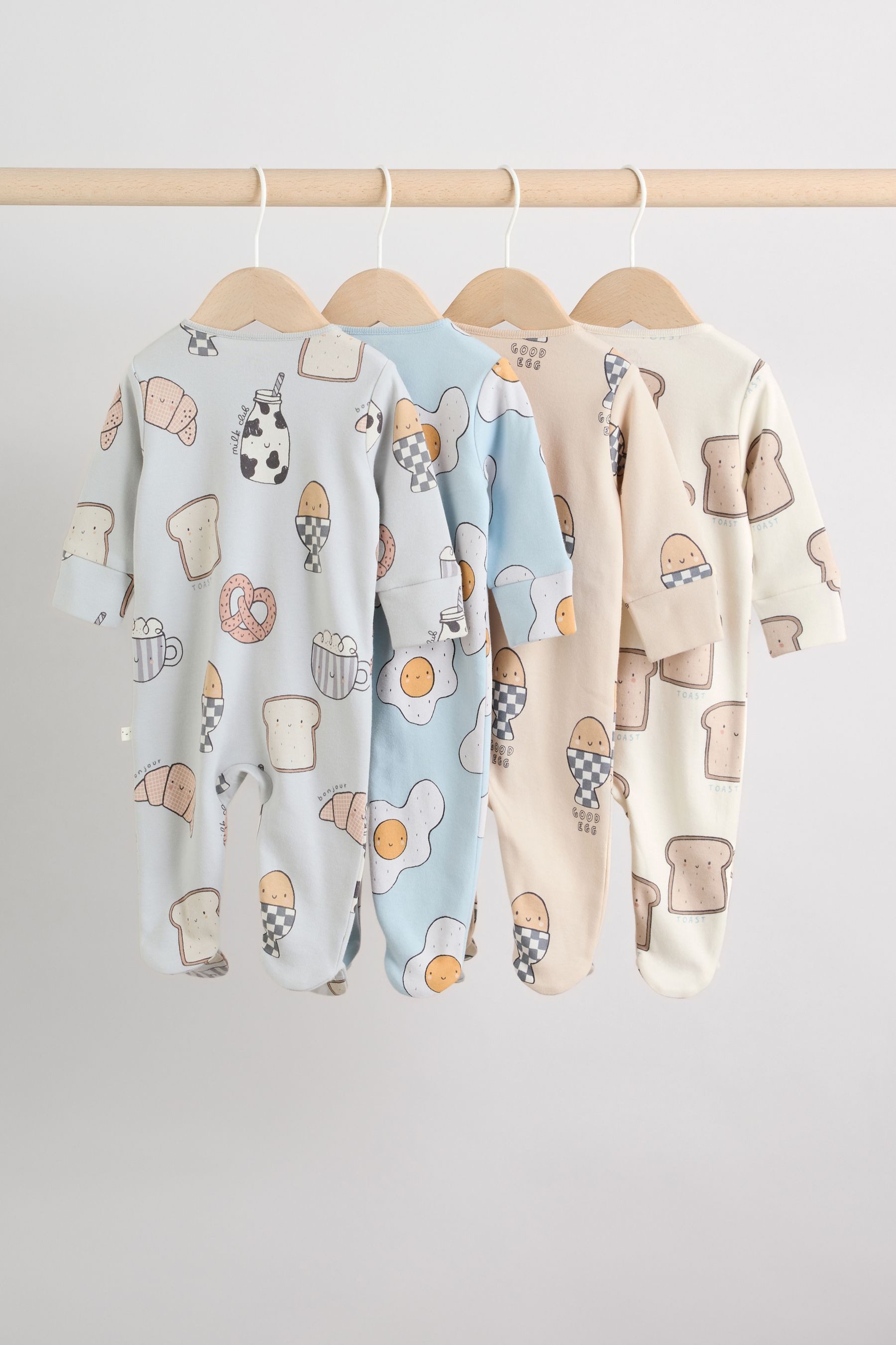 Next Schlafoverall Babyschlafanzüge mit Zweiwege-RV, 4er-Pack (4-tlg)