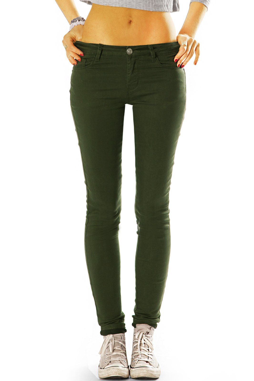 be styled Skinny-fit-Jeans Low Waist Hose enge Hüftjeans Skinny Hosen - Damen - j19e-1 mit Stretch-Anteil