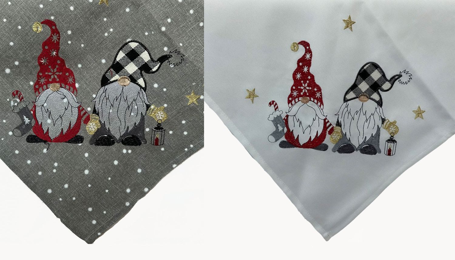 texpot Tischdecke Tischwäsche mit Stickerei Wichtel Winter Weihnachten Deko (1-tlg)
