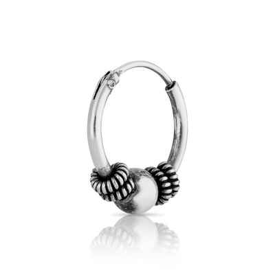 NKlaus Single-Creole Bali Creole einzel Ohrring 12mm aus 925 Sterling S