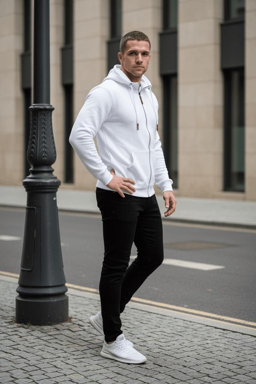 Reslad Sweatjacke Reslad Sweatjacke Zipper RS-1006 (1-tlg) Winter-Pullover Kapuzenpullover Sweater Hoodie Pulli Sweatshirt