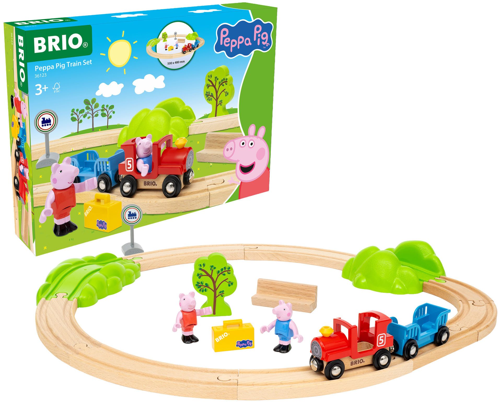 BRIO® Spielzeug-Eisenbahn BRIO® WORLD, Peppa Wutz Eisenbahn-Set, (18-tlg)