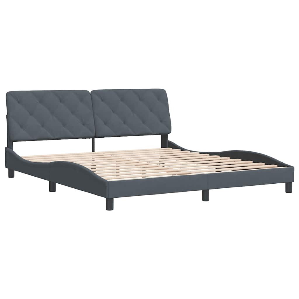 vidaXL Bett Bettgestell ohne Matratze Dunkelgrau 180x200 cm Samt
