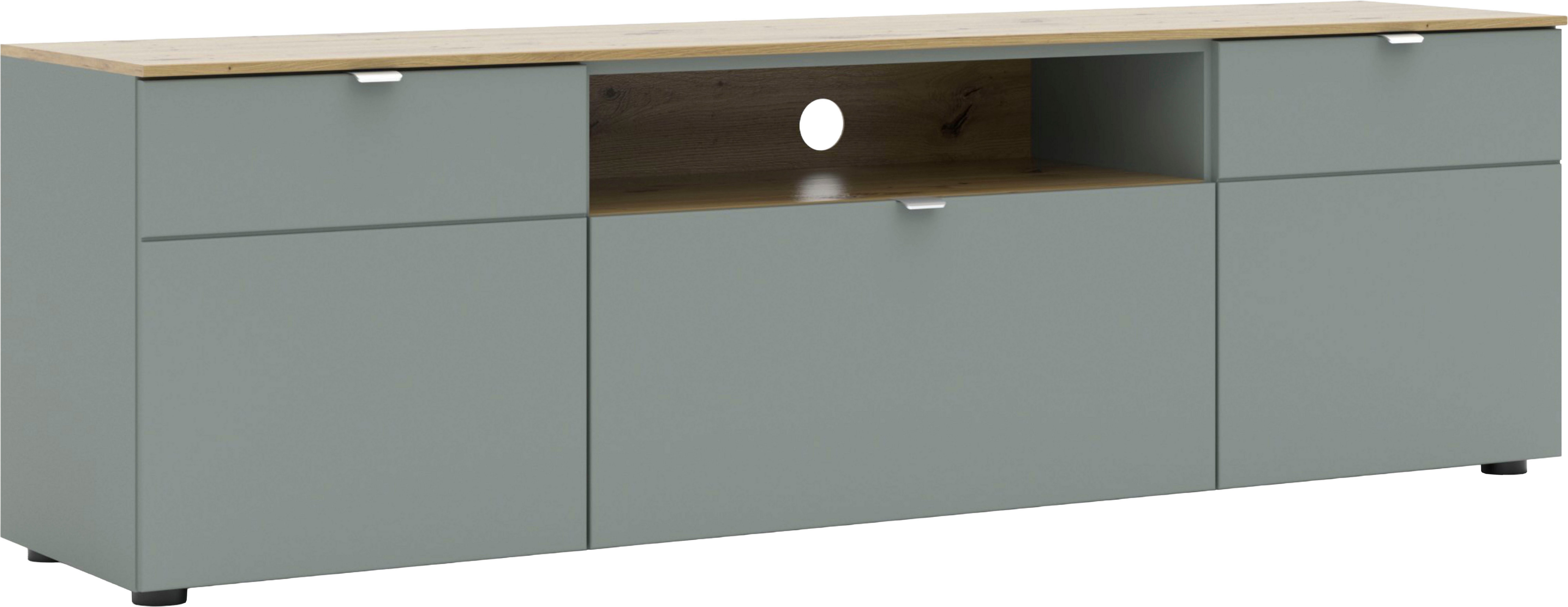 Innostyle Kommode BARI Kommode, BxHxT 180x55x41 cm (1 St), 2 türig, 1 Schublade, 1 offenes Fach, Fuß-Set bestellbar, Soft-Close