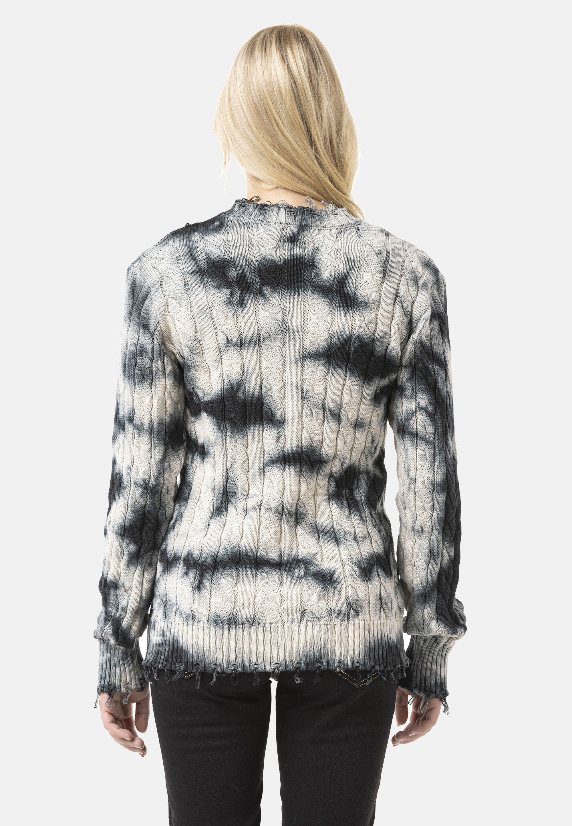 Cipo & Baxx Strickpullover WP268 (1-tlg) Tie-Dye Optik