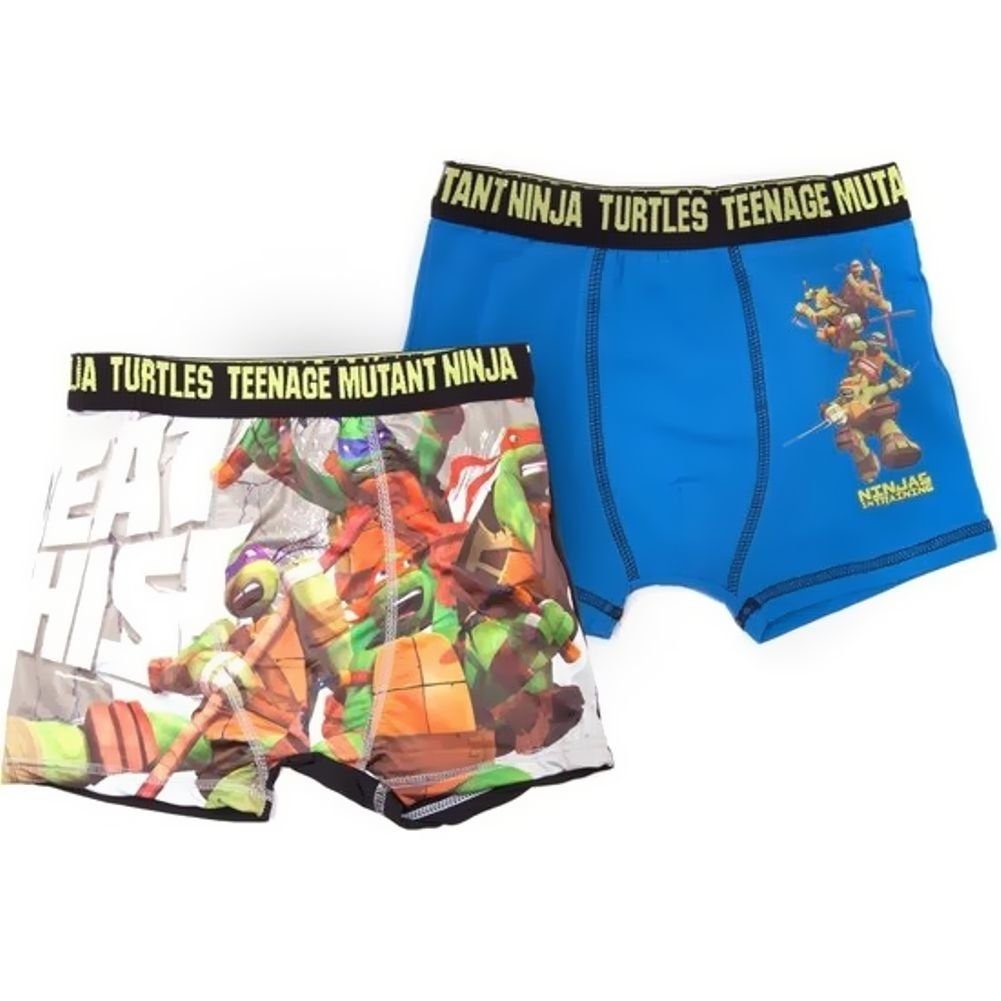 Boxershorts 2x Jungen Boxer Short Ninja Turtles Unterhosen Doppelpack 4 - 5 Jahre Kinder Unterwäsche Gr.104 110 cm