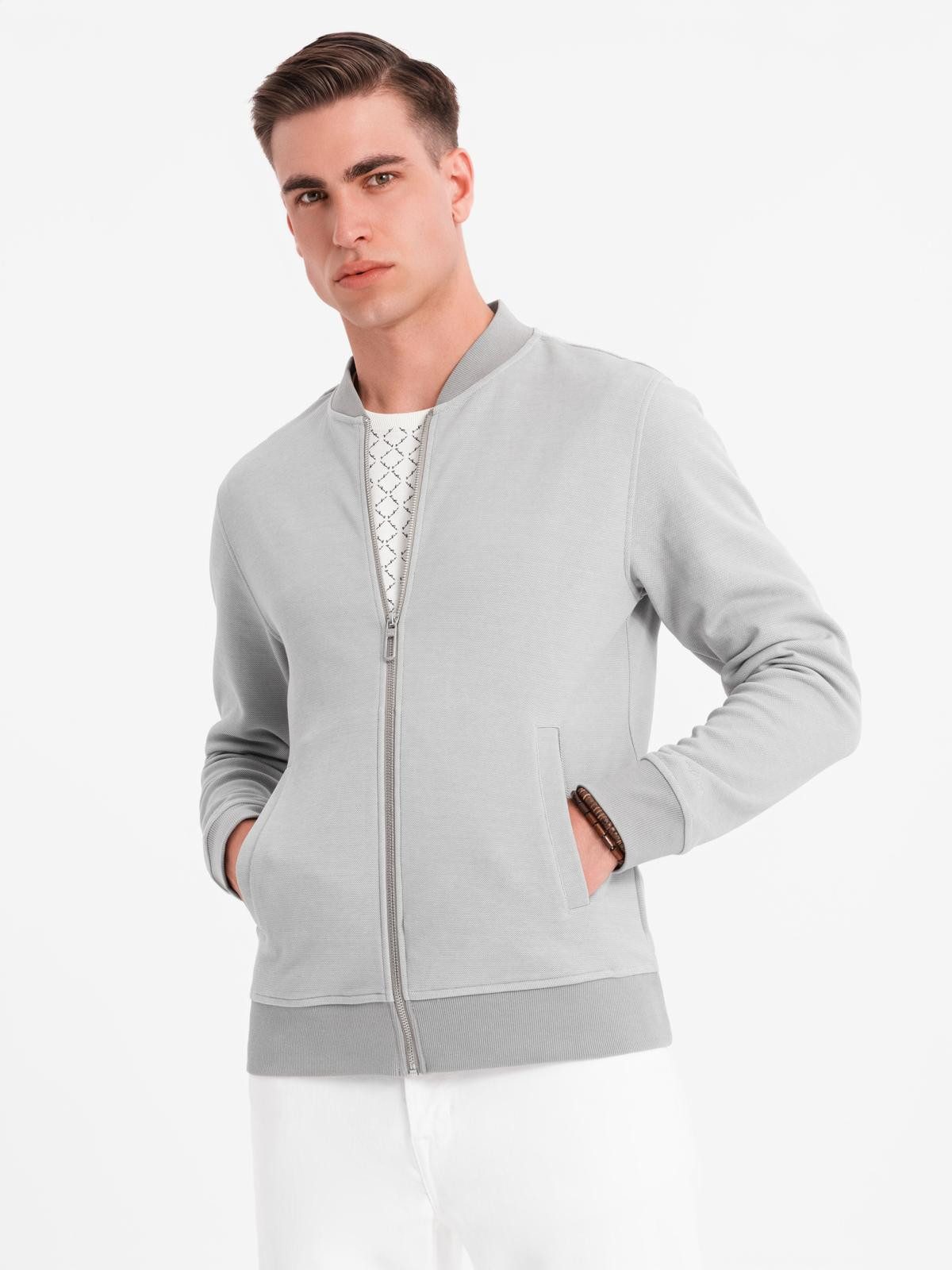 OMBRE Sweatjacke Bomberjacke aus Piqué-Strick für günstig online kaufen