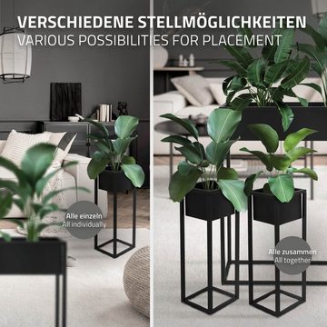 ML-DESIGN Blumenständer Übertopfständer Pflanzkasten Blumenkasten Pflanzenständer Hochbeet (3er Set), 9er Set Schwarz Metall 60x20x80cm 20x20x60cm stehend Übertopfständer