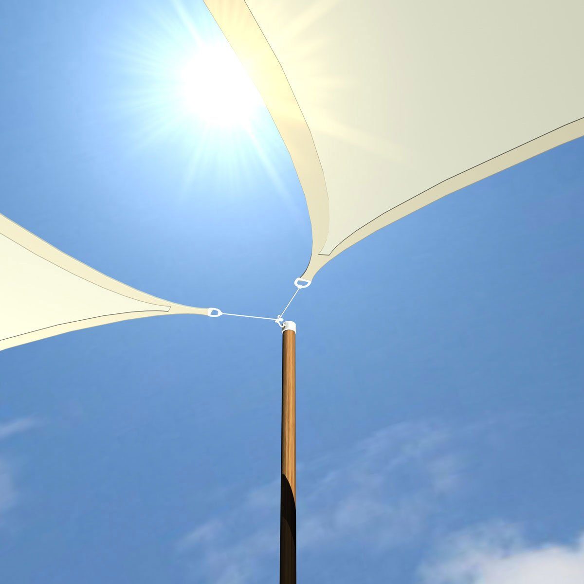 AMANKA Sonnensegel mit UV Schutz - 6 x 4,2 x 4,2 Winddurchlässig - Garten Terrasse Balkon, Wasserdurchlässiges HDPE Sonnenschutzsegel - Überdachung Dreieckig