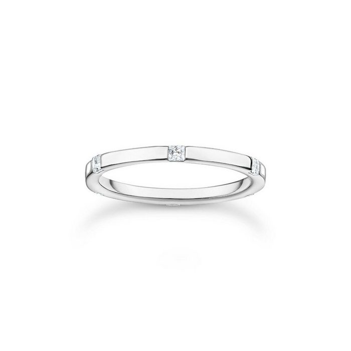 THOMAS SABO Silberring Ring mit weißen Steinen silber