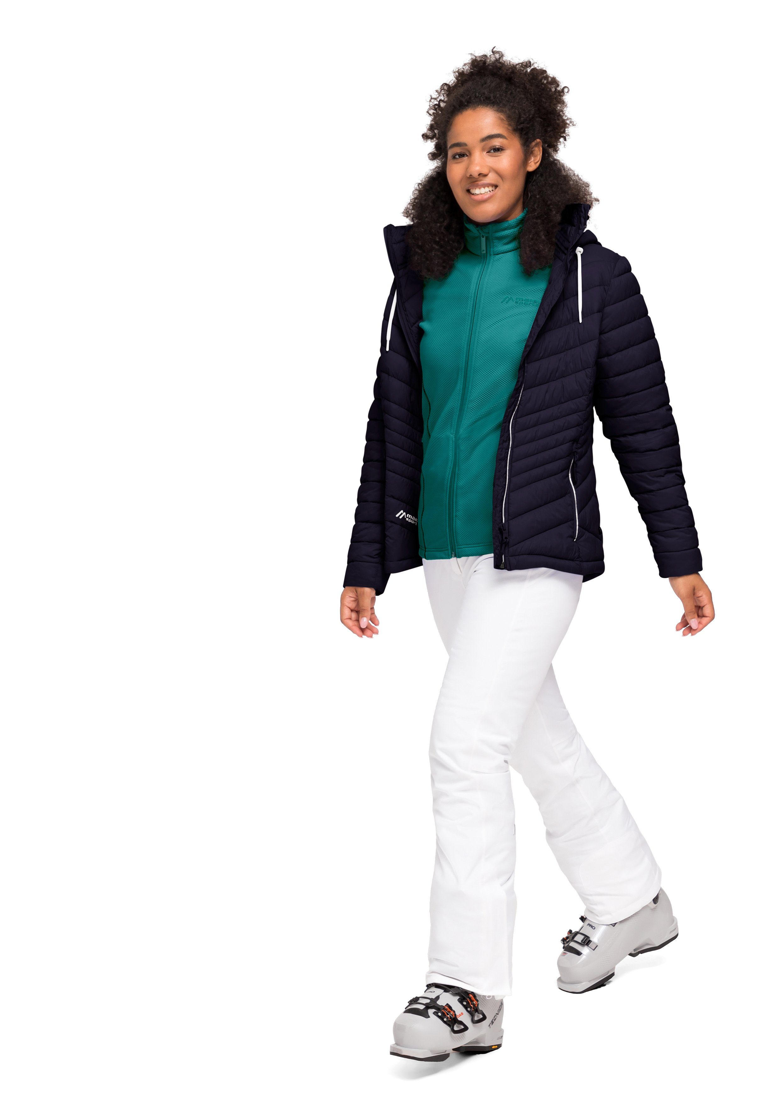 Sports Funktionsshirt Midlayer, Maier Damen zum Ximena Skifahren seegrün warme ideal als Fleecejacke