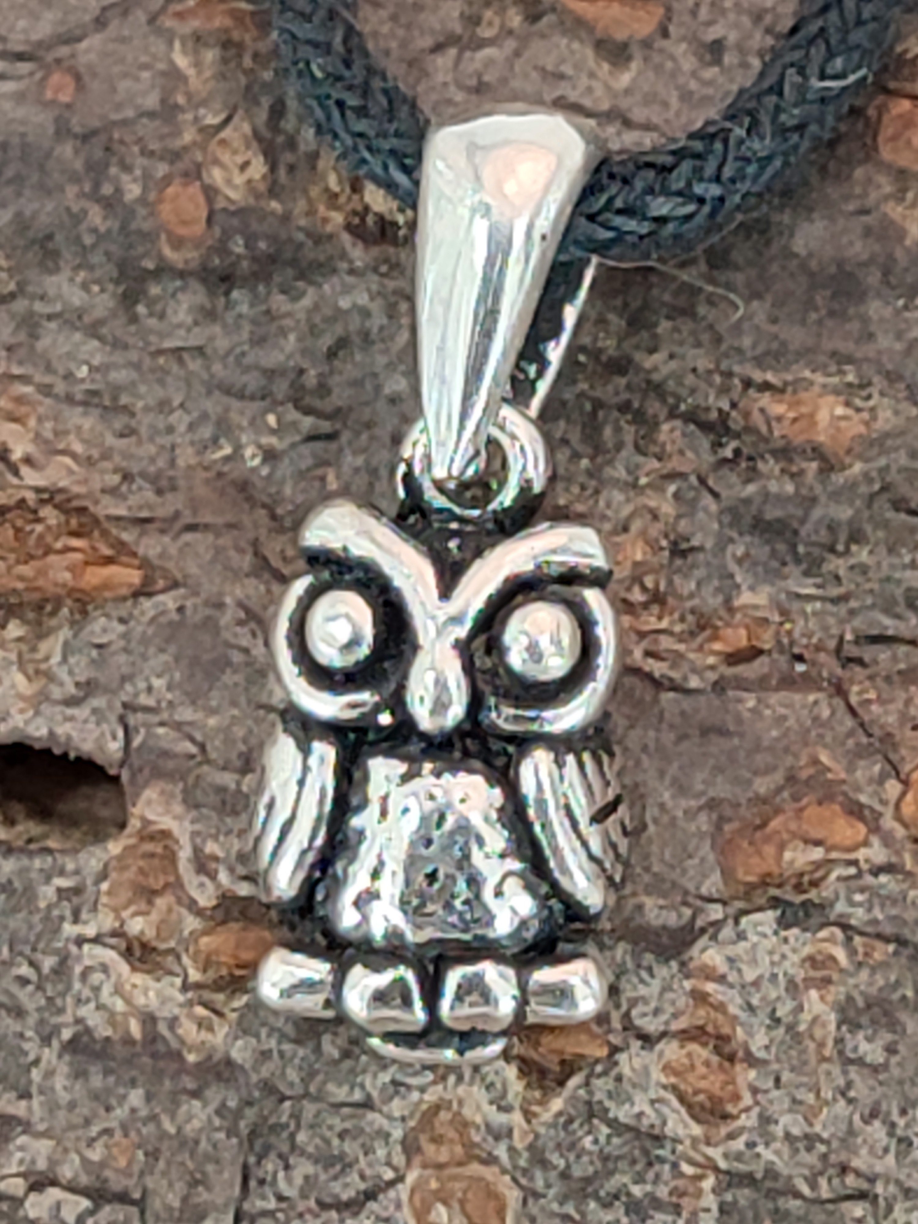 Kettenanhänger 925 Kiss Eule Uhu Owl Silber Leather Eulen of Sterling Flügel Anhänger