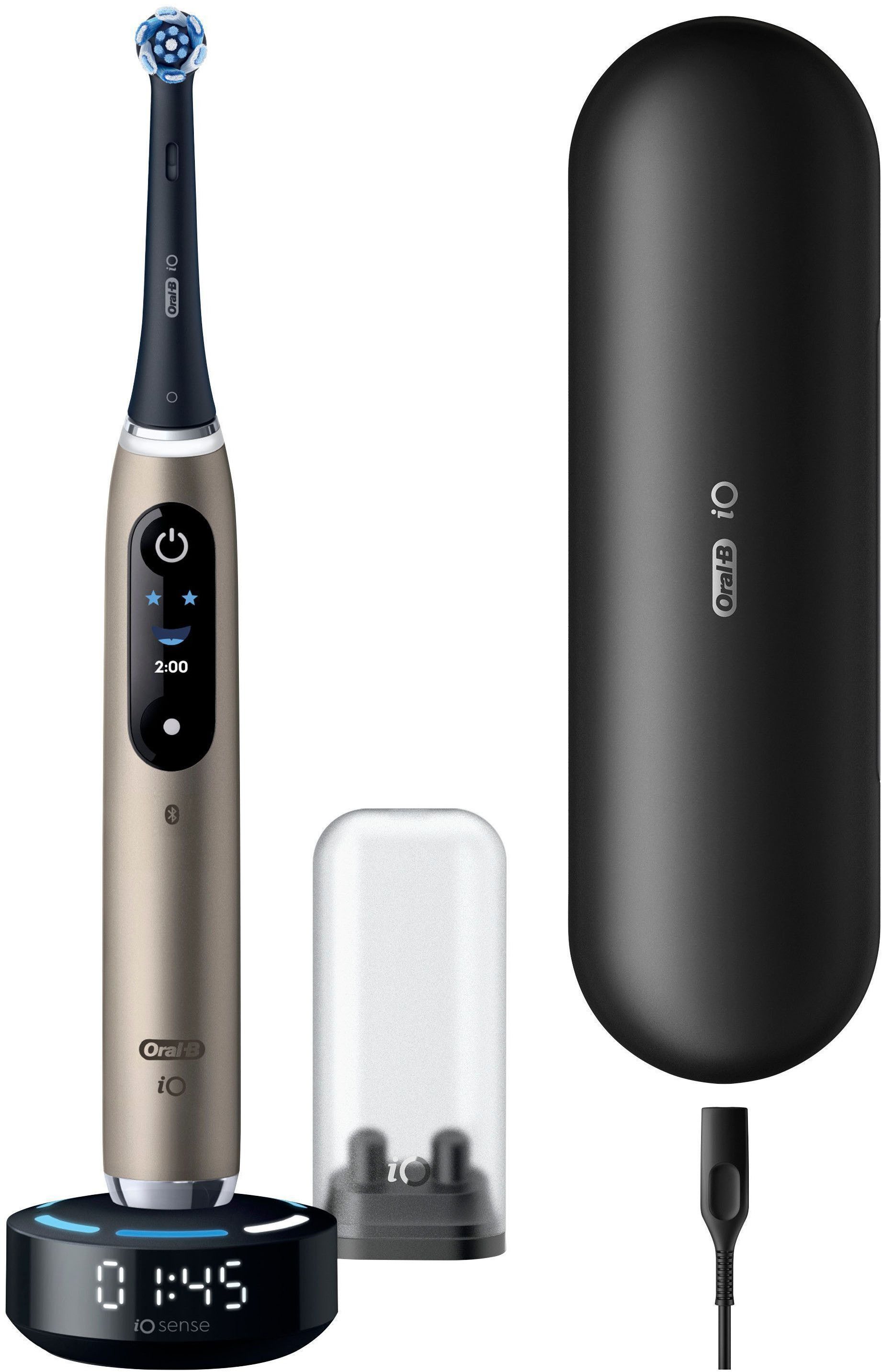 Oral-B Elektrische Zahnbürste iO Series 10, Aufsteckbürsten: 1 St., inkl. 1 Aufsteckbürste, iO Sense Schnellladestation, Lade-Reise-Etui – Bild 2 von 5