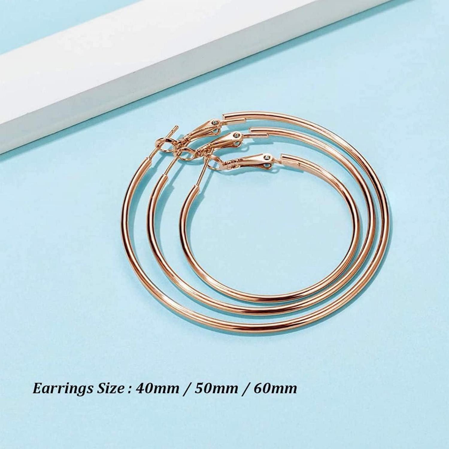 LuxusKollektion Klappcreolen Creolen Silber 925 Ohrringe 40mm 60mm Damen Klapp Rose Gold 50mm
